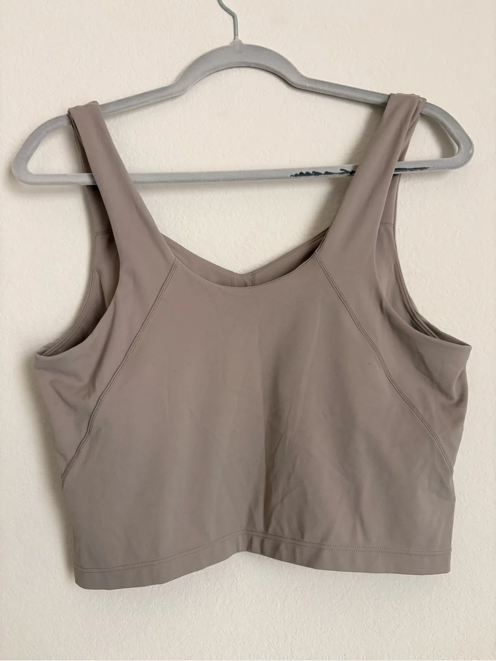 Quince V-neck Crop Tank - Taupe size XL - Picture 2 of 4